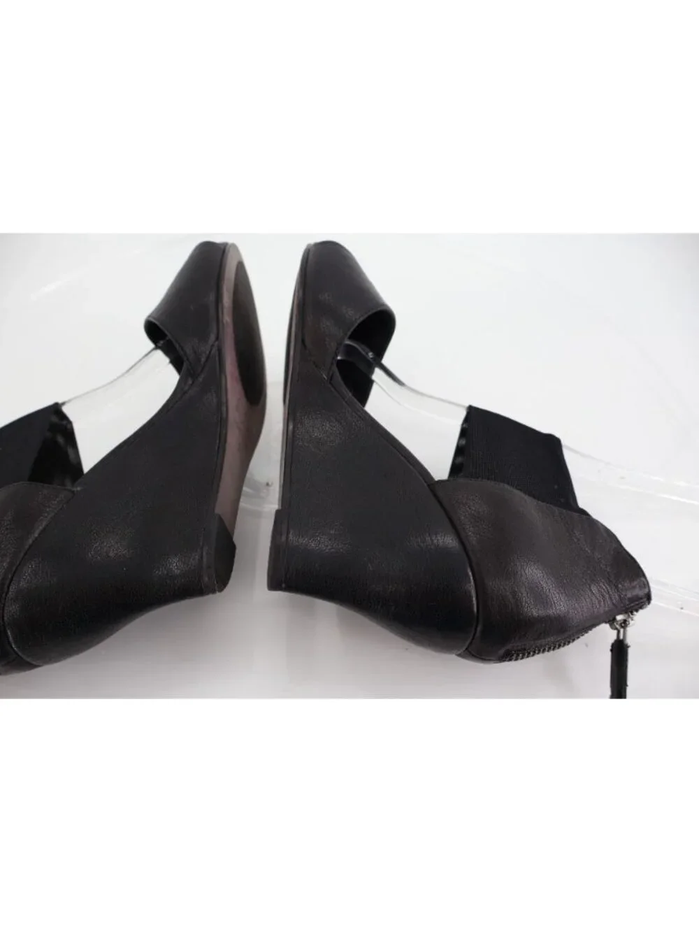 Eileen Fisher Women's Corona Sandal Size 9 Black Leather Mesh Ankle Strap - Picture 9 of 12